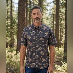 Columbia PFG Bonehead Camo Shirt XXL 2TG Hunting Outdoor Vented Button Up
